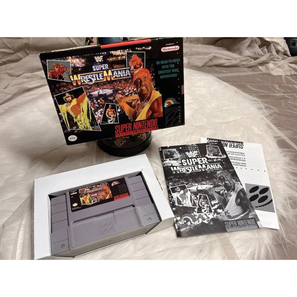 WF Super Wrestle Mania SNES W/ Box Manual Insert Game‎ Tested Working Very Nice